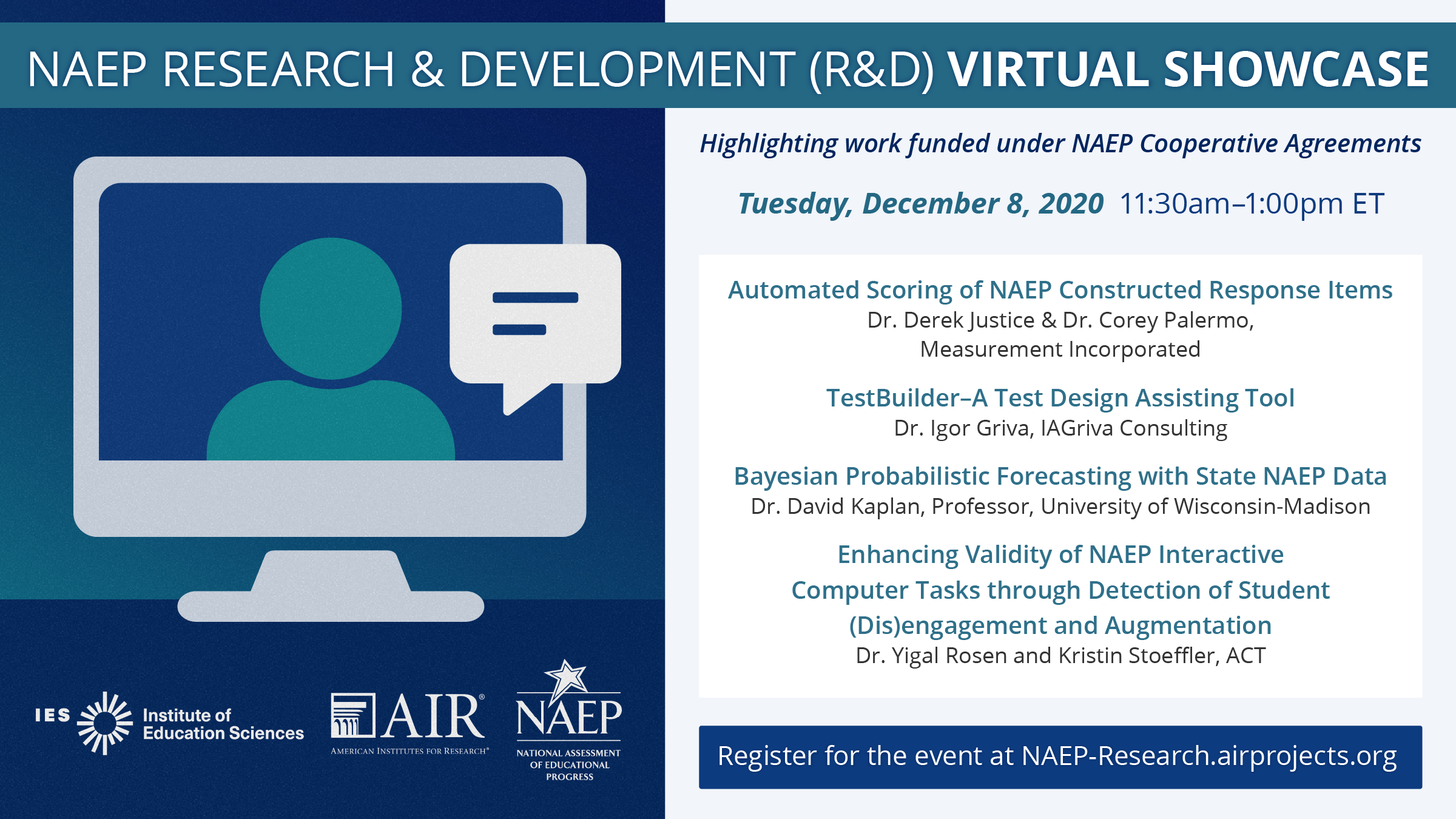NAEP RD virtual showcase poster.